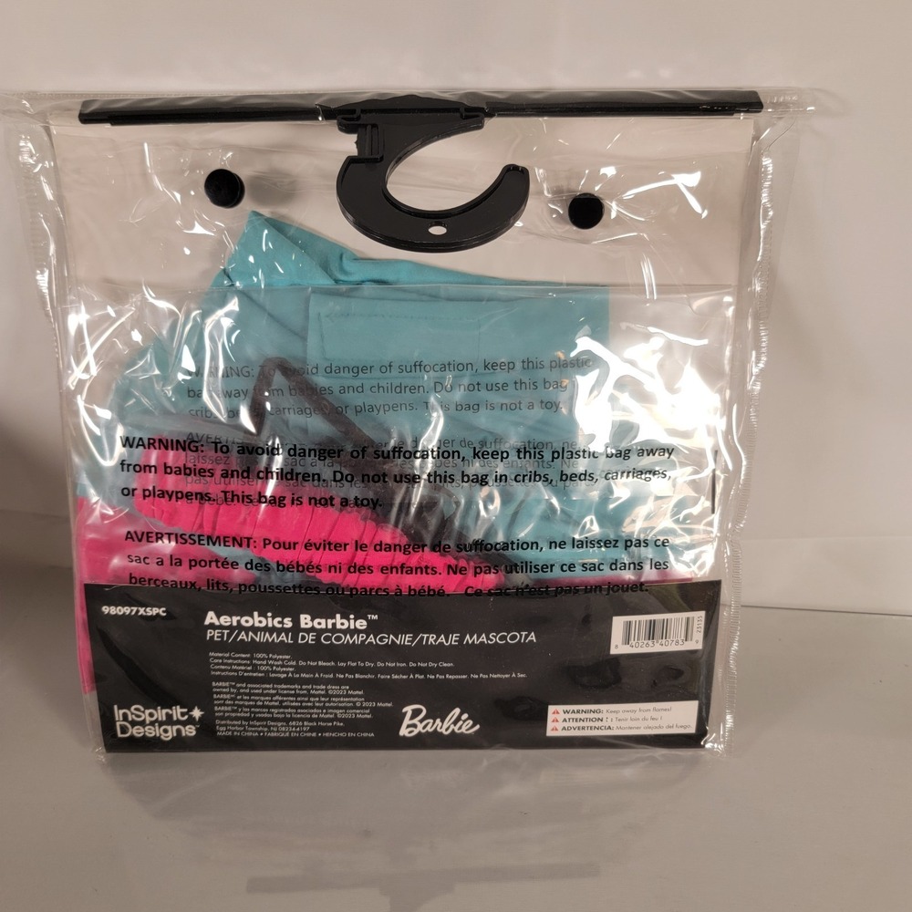 Barbie Aerobics Dog Halloween Costume Blue‎ Pink Shirt Leg Warmers XS 6 -10 lbs - Picture 5 of 5